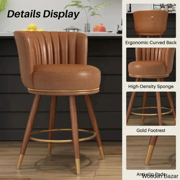Annelio Swivel 24’’ Counter Height Bar Stools And Bar For Kitchen Island