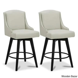 Annelottey 26’’ Swivel Counter Stool (Set Of 2) Light Gray