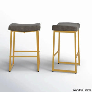 Antishaz Upholstered 24’’ Counter And Bar Stool With Metal Frame (Set Of 2)