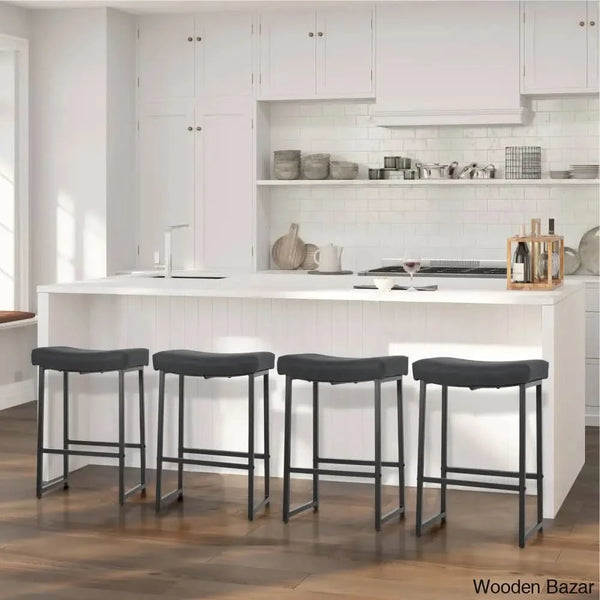Antishaz Upholstered 24’’ Counter And Bar Stool With Metal Frame (Set Of 2)