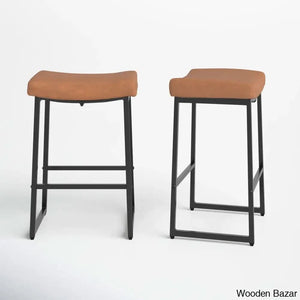 Antishaz Upholstered 24’’ Counter And Bar Stool With Metal Frame (Set Of 2)