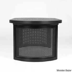 Antowiney 48’’ Oval Solid White Oak Rattan Coffee And Center Table