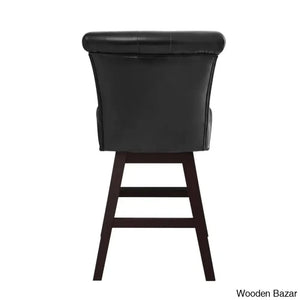 Aquetzallia Swivel Upholstered 25.8’’ Counter And Bar Stool With Solid Wood Frame