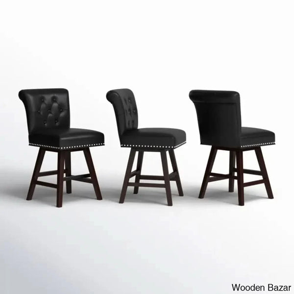 Aquetzallia Swivel Upholstered 25.8’’ Counter And Bar Stool With Solid Wood Frame