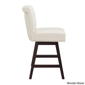 Aquetzallia Swivel Upholstered 25.8’’ Counter And Bar Stool With Solid Wood Frame