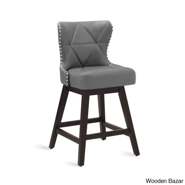Arabelez Swivel Upholstered 26’’ Counter Stool With Solid Wood Frame (Set Of 4)