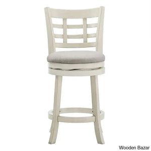 Arias Swivel Upholstered Counter And Bar Stool With Solid Wood Frame