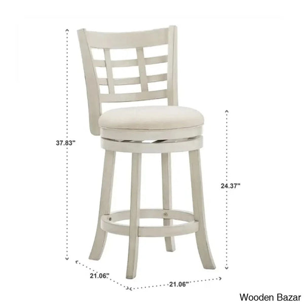 Arias Swivel Upholstered Counter And Bar Stool With Solid Wood Frame