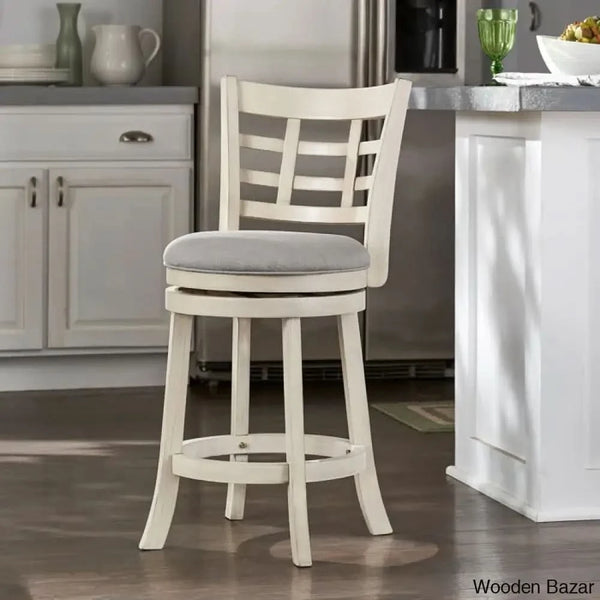 Arias Swivel Upholstered Counter And Bar Stool With Solid Wood Frame