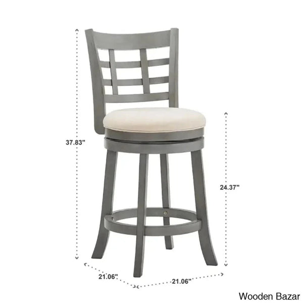 Arias Swivel Upholstered Counter And Bar Stool With Solid Wood Frame