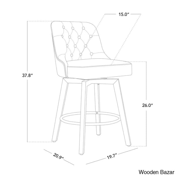 Arjeano Swivel Upholstered 26’’ Counter (Set Of 2)