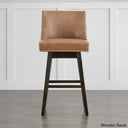 Arvelle Swivel Counter & Bar Stool (Set Of 2) Faux Leather-Cognac Brown / (30’’ Seat Height)
