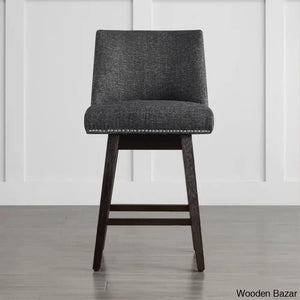 Arvelle Swivel Counter & Bar Stool (Set Of 2) Polyester Blend-Charcoal Gray / (30’’ Seat Height)