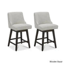 Arvelle Swivel Counter & Bar Stool (Set Of 2) Polyester Blend-Ivory / (30’’ Seat Height)