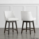 Arvelle Swivel Counter & Bar Stool (Set Of 2) Polyester Blend-White / (30’’ Seat Height)