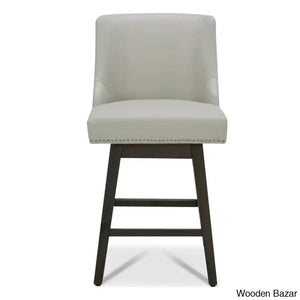 Arvellex Swivel Upholstered 26’’ Counter Stool With Solid Wood Frame (Set Of 3)