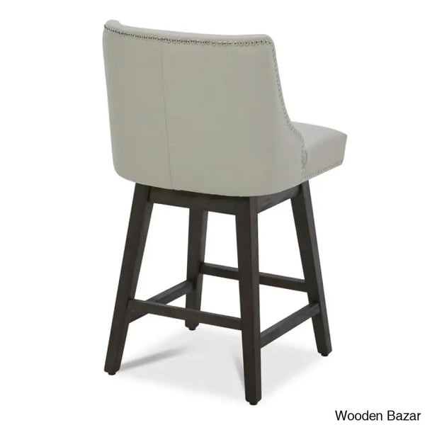 Arvellex Swivel Upholstered 26’’ Counter Stool With Solid Wood Frame (Set Of 3)