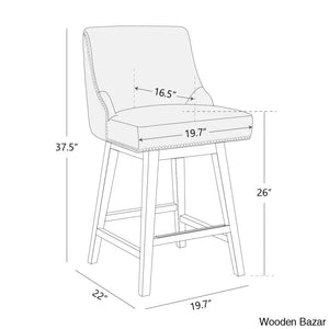 Arvellex Swivel Upholstered 26’’ Counter Stool With Solid Wood Frame (Set Of 3)