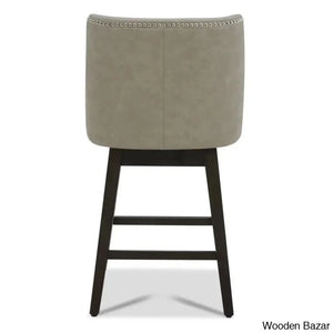 Arvellex Swivel Upholstered 26’’ Counter Stool With Solid Wood Frame (Set Of 3)
