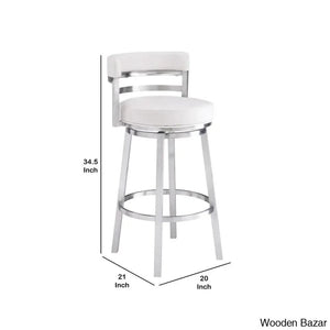 Ashlamario Swivel Counter & Bar Stool With Metal Base And Footrest