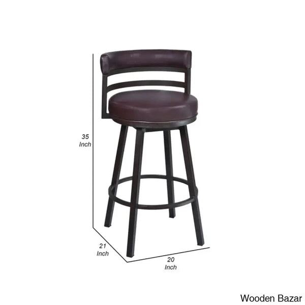 Ashlamario Swivel Counter & Bar Stool With Metal Base And Footrest