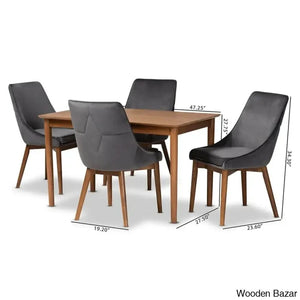 Atley Stylish 4 Seater Dining Table Set - Wooden Bazar
