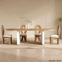 Audie 4 Seater Solid Wood Double Pedestal Dining Set White