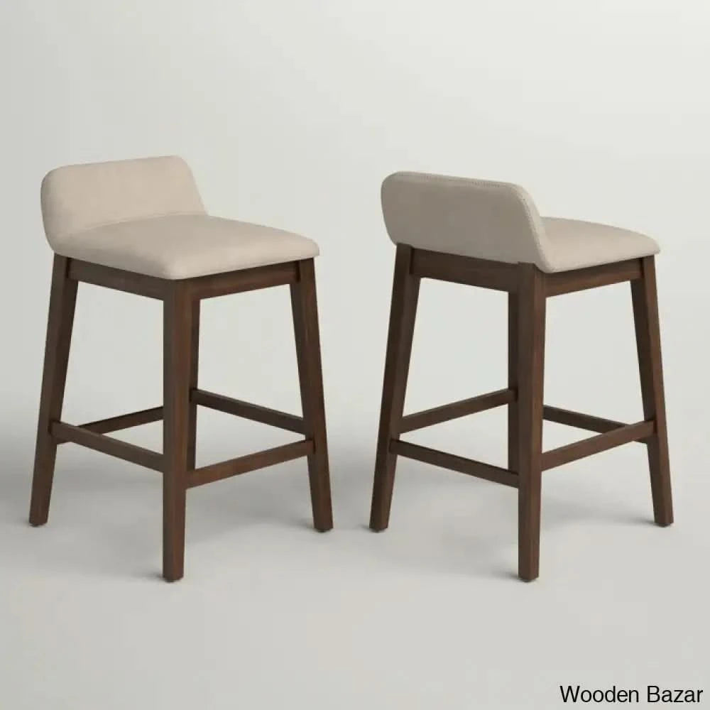 Auliffen Swivel Upholstered Counter And Bar Stool With Solid Wood Frame (Set Of 2) Dark Brown /