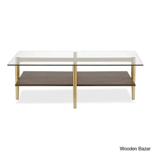 Aurray Glass Top Coffee And Center Table