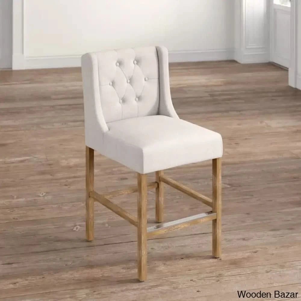 Avaha Swivel Bar & Counter Stool French Beige Basketweave / (30’’ Seat Height)