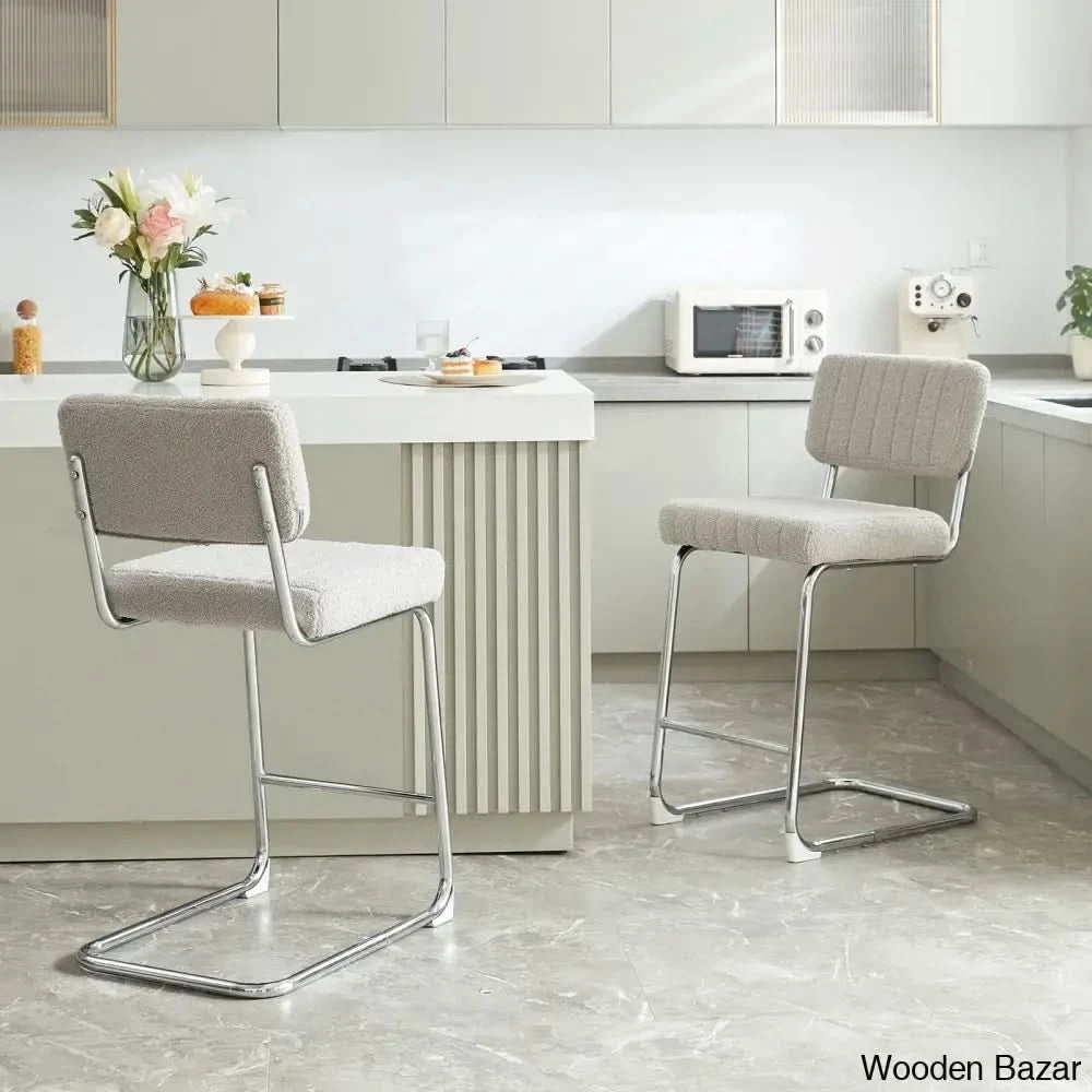 Avaiyaz Swivel Upholstered 27’’ Counter And Bar Stool With Metal Frame (Set Of 2)