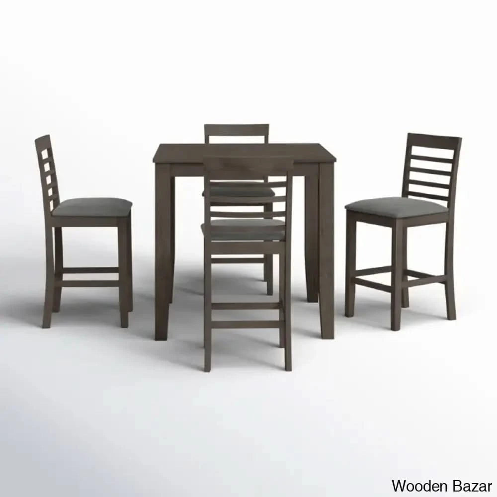 Axes New 4 Seater Wooden Dining Table Set- Bazar Taupe