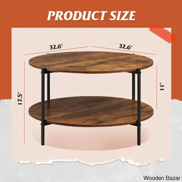 Aydenin Vintage 33’’ Round Coffee And Center Table Storage
