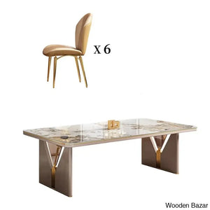 Ayers 6 Seater & 8 New Double Pedestal Dining Set - Wooden Bazar
