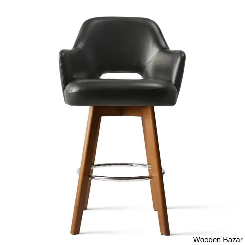 Aylsworthc Swivel 26.5’’ Counter Stool Set Of 2 Black