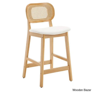 Azaraho Swivel Solid Wood 25.5’’ Counter And Bar Stool (Set Of 2)