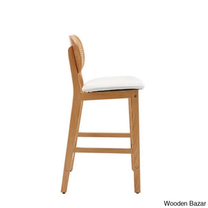 Azaraho Swivel Solid Wood 25.5’’ Counter And Bar Stool (Set Of 2)