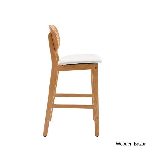 Azaraho Swivel Solid Wood 25.5’’ Counter And Bar Stool (Set Of 2)