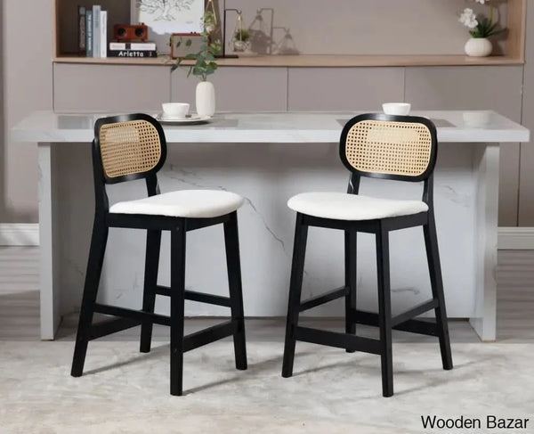 Azaraho Swivel Solid Wood 25.5’’ Counter And Bar Stool (Set Of 2)