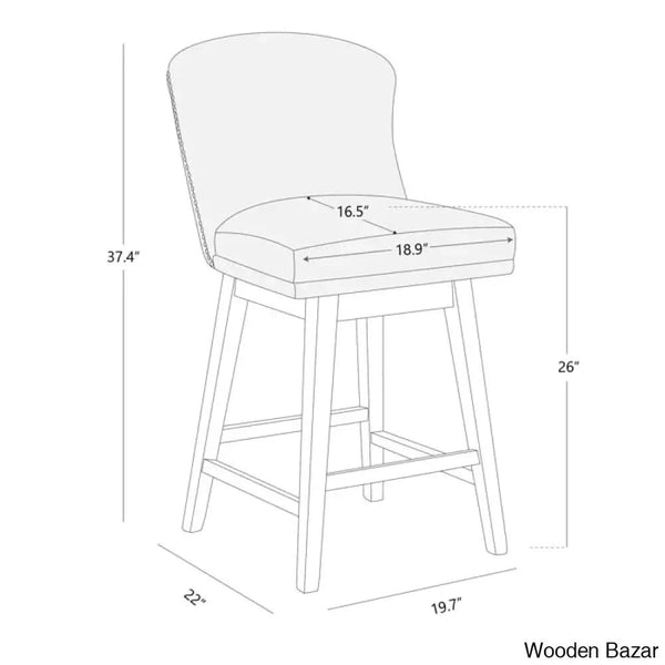 Azenaz Swivel 26’’ Counter And Bar Stool (Set Of 2)