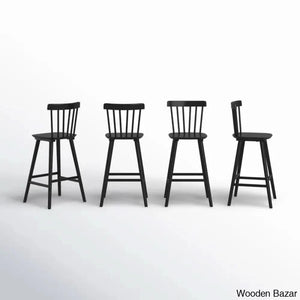 Baggetto Swivel Solid Wood Counter And Bar Stool