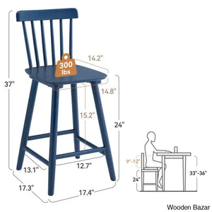 Baggetto Swivel Solid Wood Counter And Bar Stool