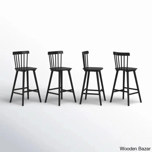 Baggetto Swivel Solid Wood Counter And Bar Stool