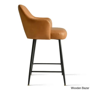 Balbonaz Upholstered Counter Stool With Arms