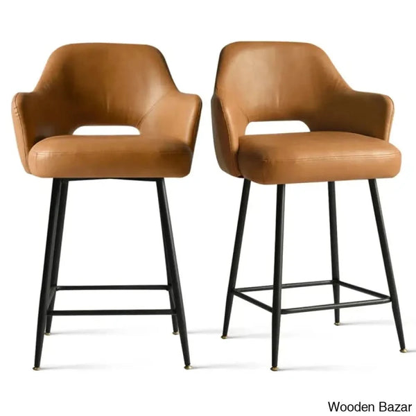 Balbonaz Upholstered Counter Stool With Arms