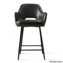 Balbonaz Upholstered Counter Stool With Arms Black / 1 Piece