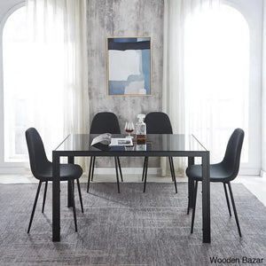 Ballentine 4&6 Seater Beautiful Glass Top Dining Table Set - Wooden Bazar