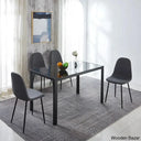 Ballentine 4&6 Seater Beautiful Glass Top Dining Table Set - Wooden Bazar 4 / Gray