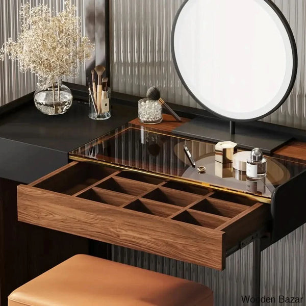 Bannerdown Mid Century Modern Makeup Vanity dressing table with mirror