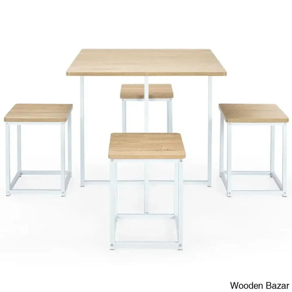 Bardalph Modern 4 Seater Dining Table Set - Wooden Bazar